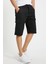 Erkek Siyah Kargo Kapri Slim Fit Cepli Şort 3