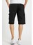 Erkek Siyah Kargo Kapri Slim Fit Cepli Şort 4