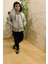 Erkek Çocuk Gri Saks Parçalı Fermuarlı Cepli Kapşonlu Arkası Baskılı Sweatshirt 2