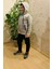 Erkek Çocuk Gri Saks Parçalı Fermuarlı Cepli Kapşonlu Arkası Baskılı Sweatshirt 5
