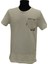 – Erkek Cep Çizgili Baskılı T-Shirt –beyaz 2