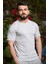 Erkek Gri Slim Fit Çapa Baskılı Kısa Kollu Bisiklet Yaka Tişört 20ETSHCAPA 1