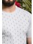 Erkek Gri Slim Fit Çapa Baskılı Kısa Kollu Bisiklet Yaka Tişört 20ETSHCAPA 2