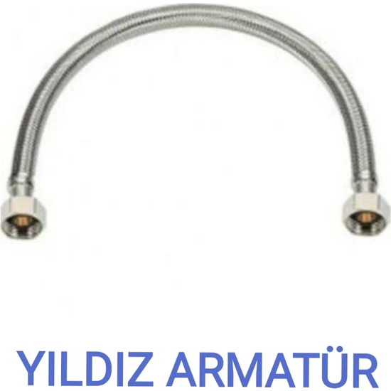 Yıldız Armatür Paslanmaz Çelik Örgülü Hortum,klozet,taharet Musluğu Fleksi Bağlantı Hortumu Flex 3/8-3/8 50 cm