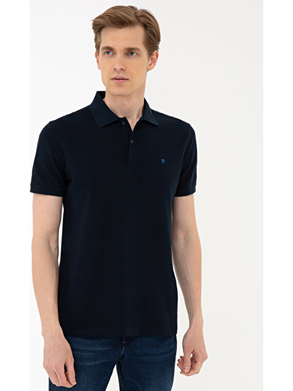 Pierre Cardin Koyu Lacivert Slim Fit Basic Polo Yaka T-Shirt 50239843-VR100