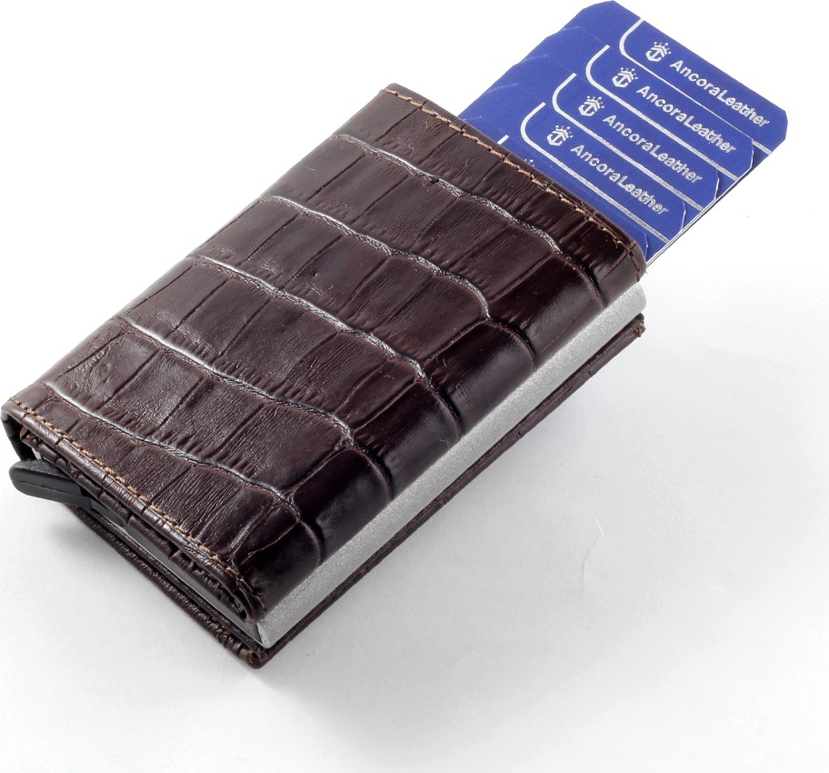 Ancora Leather Hakiki Deri Mekanizmalı Para Gözlü Erkek Cüzdan Kartlık