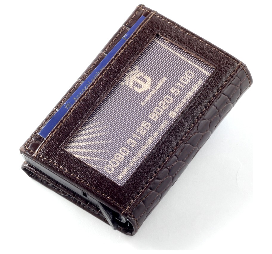 Ancora Leather Hakiki Deri Mekanizmalı Para Gözlü Erkek Cüzdan Kartlık görsel 2