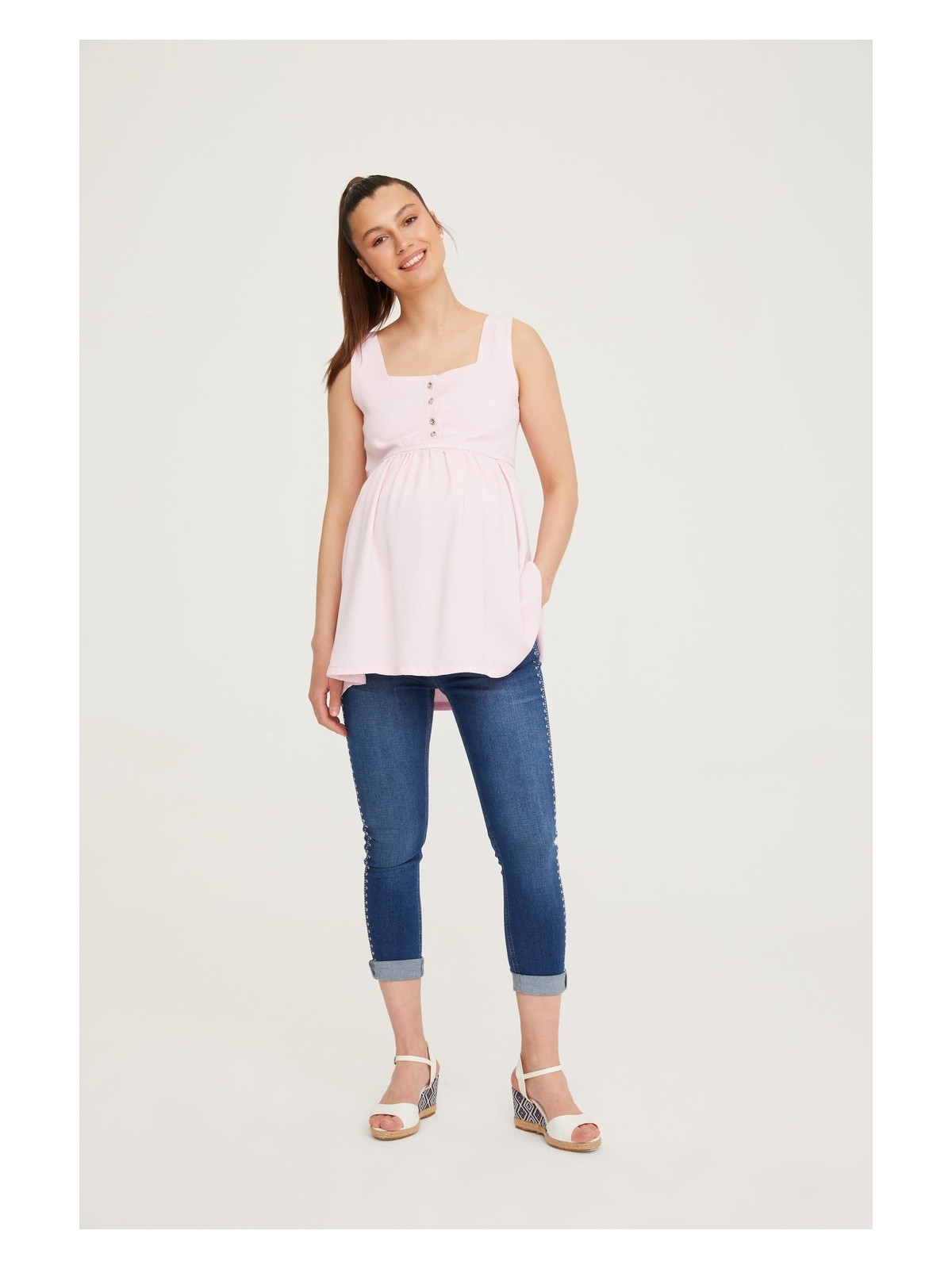 Vavien Hamile Pembe Bluz Tunik 1075