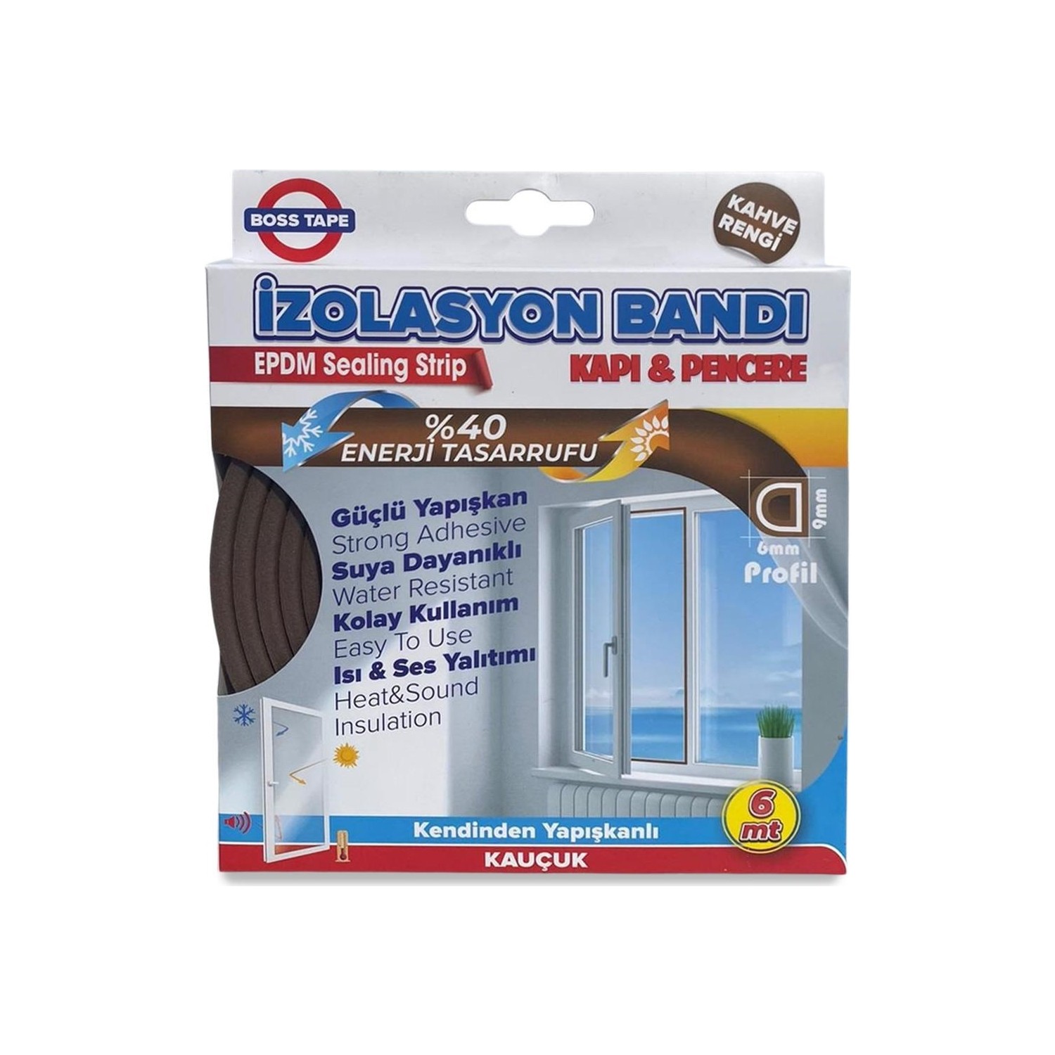 boss kapi pencere izolasyon fitili bandi kahverengi fiyati