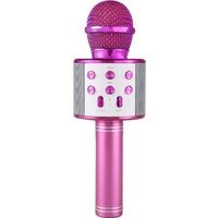 Blupple WS-858 Karaoke Mikrofon Bluetooth Kablosuz Usb, Hafıza Kartı ve Aux Girişli Taşınabilir Eğlenceli Çocuk Müzik Dans Pembe