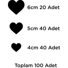 Mıgnatıs - Lazer Kesim Ahşap Kalp Duvar Dekoru Mdf 100 Adet 4-5-6cm