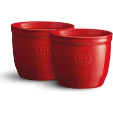 Emile Henry 2 Ramekin Set No 8 Burgundy