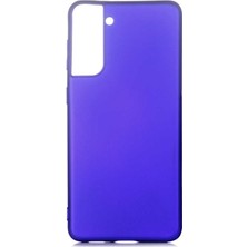 ZORE Galaxy S21 Plus Kılıf Zore Premier Silikon Kılıf Saks Mavi