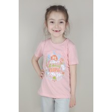 Bluence Kız Garson Pamuklu Pembe T-Shirt