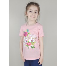 Bluence Kız Garson Pamuklu Pembe T-Shirt