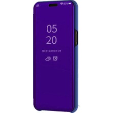 Smart Tech Huawei Y9 2019 Aynalı Kapaklı Kılıf Mavi