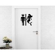 Bk Gift Korsan ve Deniz Kızı Tasarımlı Kapı Sticker-1