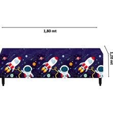 Süsle Bebek ve Parti Kozmik Galaksi Uzay Temalı Masa Örtüsü - 120cm x 180cm