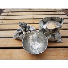Begüldan Pamuklu Kumaş Gri Desenli 2,5 kg Erzak-Bakliyat Torbası BEG_3432