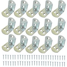 Arwino 15 Adet Bağlantı Mobilya Dolap Birleştirme L Demir 3.2 cm x 3.2 cm + 60 Adet Vida