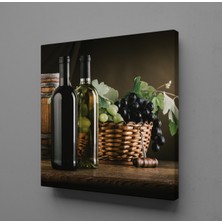 Technopa Şaraplar ve Üzüm Kanvas Tablo 130 x 130 cm