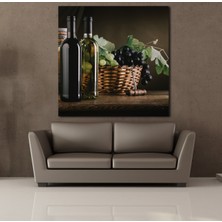 Technopa Şaraplar ve Üzüm Kanvas Tablo 130 x 130 cm