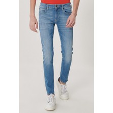 Lee Erkek Malone  Açık Mavi Skinny Normal Bel Çok Dar Paça Esnek Jean Pantolon