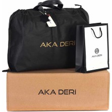 Aka Deri Parlak Siyah - Deri Evrak Çantası 246