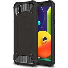 kilifone - Samsung Galaxy A01 Core - Kılıf Çift Katman Zırh Tank Crash Military Kapak - Siyah - T16754