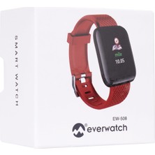 Everest Ever Watch EW-508 Android/ıos Kalp Atışı Sensörlü Akıllı Saat-Kırmızı