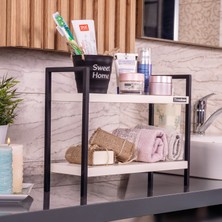 Mudesa Metal Masa Servis Rafı Dekoratif Banyo Düzenleyici