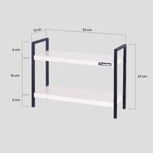 Mudesa Metal Masa Servis Rafı Dekoratif Banyo Düzenleyici