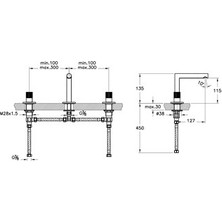 Vitra Origin Ankastre Lavabo Bataryası Krom A42583