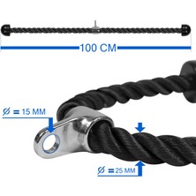 CrewSport Profesyonel Triceps Halatı Rope Pushdown 1 Metre