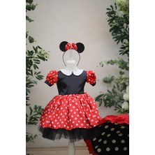 Astar Kostüm Kırmızı Puanlı Mini Mouse Çocuk Kostüm Elbise