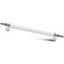 Bayraktar Yıldız Mobilya Dolap Çekmece Kulp 192 mm Beyaz Krom