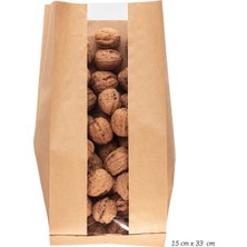 Anadolu Kağıtçılık Pencereli Şamua 40 G Kraft Kese Kağıdı   15 x 33 cm 10 kg 1440 Adet