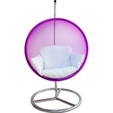 Dattça Tasarım Pleksi Salıncak Bubble Chair Ayaklı Model Magenta