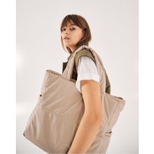 Gloree Kadın Kabartmalı Puf Kumaş Shopper Çanta