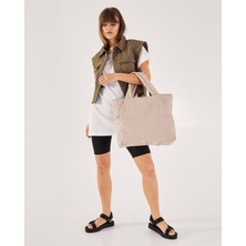 Gloree Kadın Kabartmalı Puf Kumaş Shopper Çanta