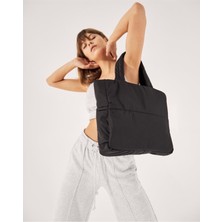 Gloree Kadın Kabartmalı Puf Kumaş Shopper Çanta