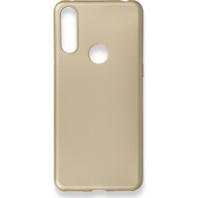 Nevarium Alcatel 3x 2019 Kılıf Yumuşak Dokulu Silikon + Ekran Koruyucu Cam Gold