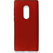 Nevarium Alcatel 5 Kılıf Yumuşak Dokulu Silikon + Ekran Koruyucu Cam Bordo