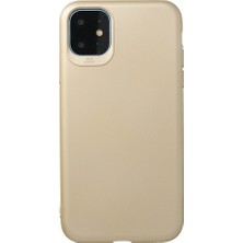 Nevarium iPhone 11 Kılıf Yumuşak Dokulu Silikon + Ekran Koruyucu Cam Gold