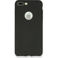 Nevarium iPhone 7 Plus Kılıf Yumuşak Dokulu Silikon + Ekran Koruyucu Cam Siyah