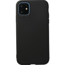 Nevarium iPhone 11 Kılıf Yumuşak Dokulu Silikon + Ekran Koruyucu Cam Siyah