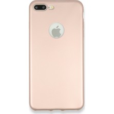 Nevarium iPhone 7 Plus Kılıf Yumuşak Dokulu Silikon + Ekran Koruyucu Cam Rose Gold