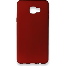 Nevarium Samsung Galaxy C7 Kılıf Yumuşak Dokulu Silikon + Ekran Koruyucu Cam Bordo
