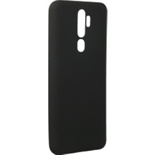 Nevarium Oppo A9 2020 Kılıf Yumuşak Dokulu Silikon + Ekran Koruyucu Cam Siyah