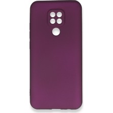 Nevarium General Mobile Gm 20 Kılıf Yumuşak Dokulu Silikon + Ekran Koruyucu Cam Mürdüm